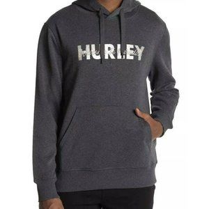 HURLEY HOODIE WELCOME TO PARADISE FLEECE PULL OVER DARK GRAY BNWT HFA21VMP